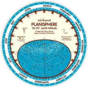 Rob Walrecht Sternkarte Planisphere 20°S 25cm
