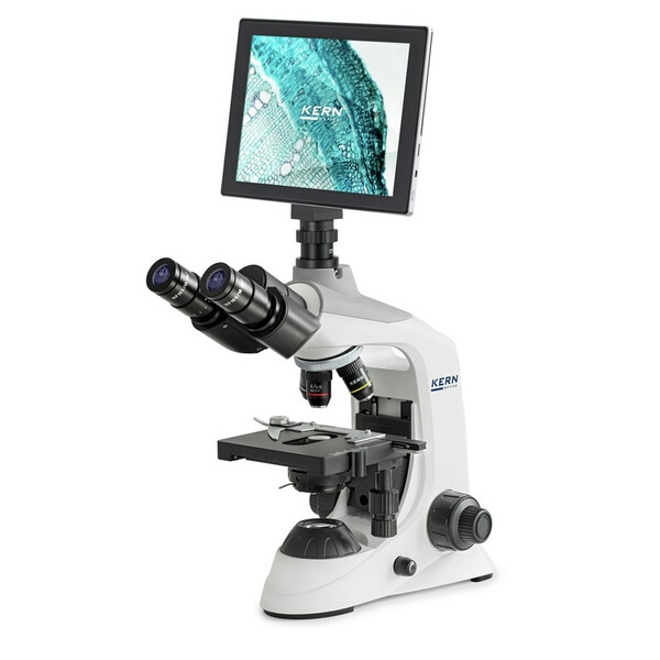 Kern Digitalmikroskopie-Set, OBE 124T241, HF, digital, 1,25 Abbe-Kondensor, fix, USB 2.0, 40-400x, Dl, 3W LED, 5 MP, Tablet