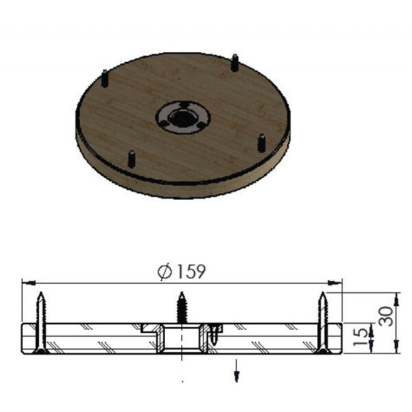 Berlebach Basisteller für Fotobox 159mm M10