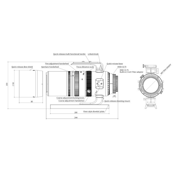 Askar Apochromatischer Refraktor AP 55/264 SQA55 OTA