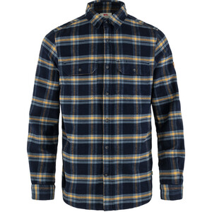 Fjällräven Övik Heavy Flannel Shirt M, 555-232 Dark Navy-Buckwheat Brown, L