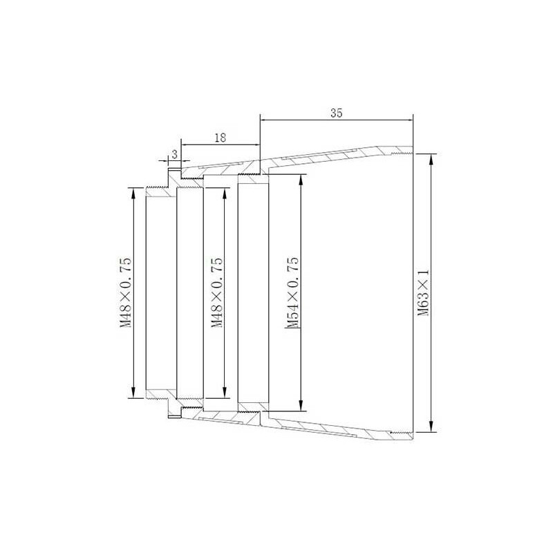 TS Optics Projektionsadapter Adapter M63/T2