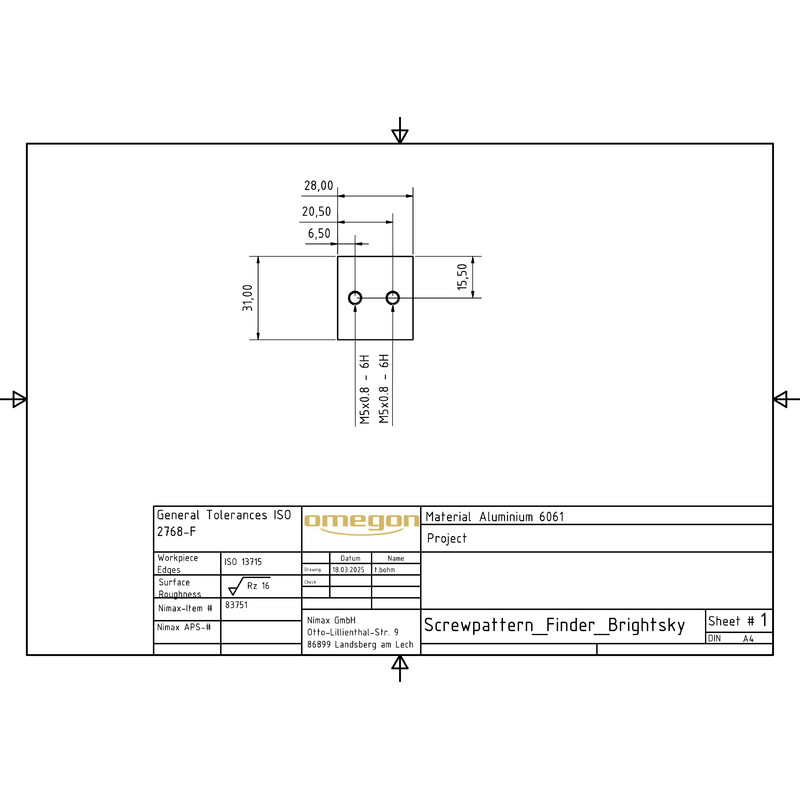 Omegon Fernglas Brightsky 22x70 - 45°