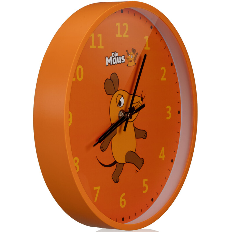 DieMaus Kinderwanduhr orange